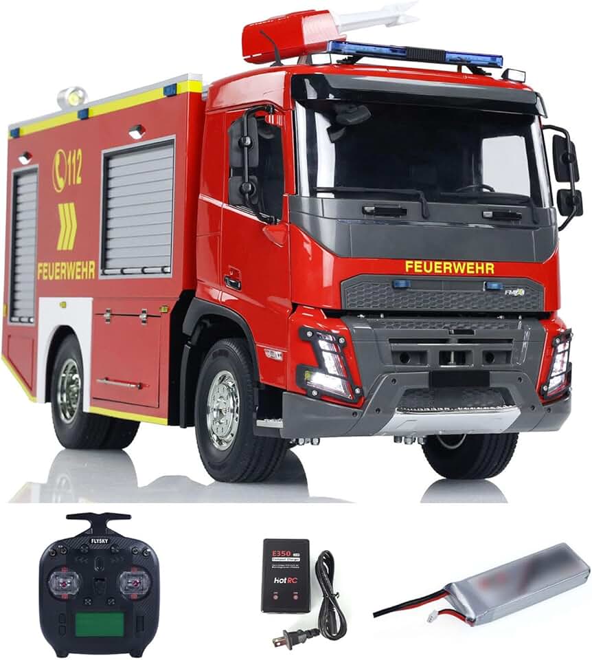 1/14 4X2 RC Fire Vehicle Electric Car Remote Control Fire Fighting Truck Model Motor Servo ESC Light Sound ESC