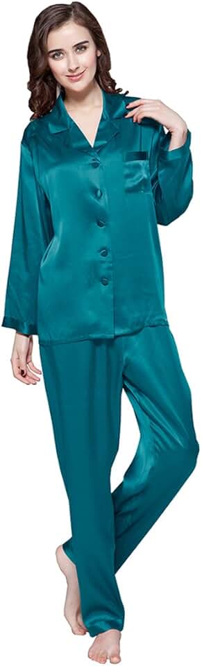 LilySilk Silk Pajamas for Women Pure Full Length Long 22 Momme 100% Mulberry Silk Luxury