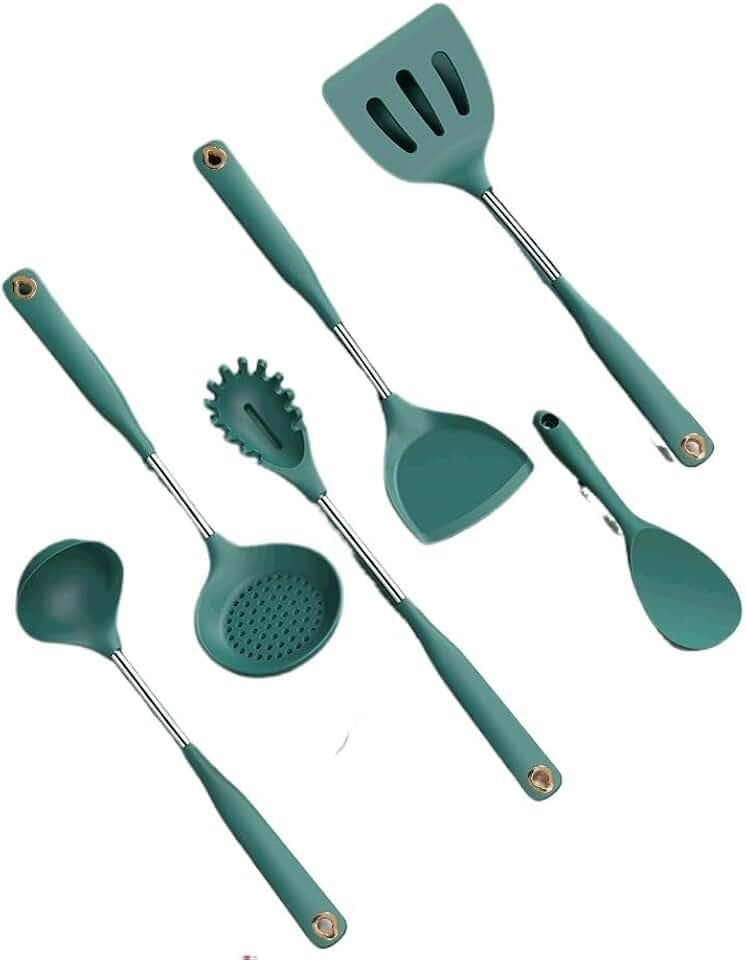 CSCDD Silicone Shovels Soup Spoon Colander Frying Shovel Scraper Non-stick Pan Special Kitchen Utensils Set