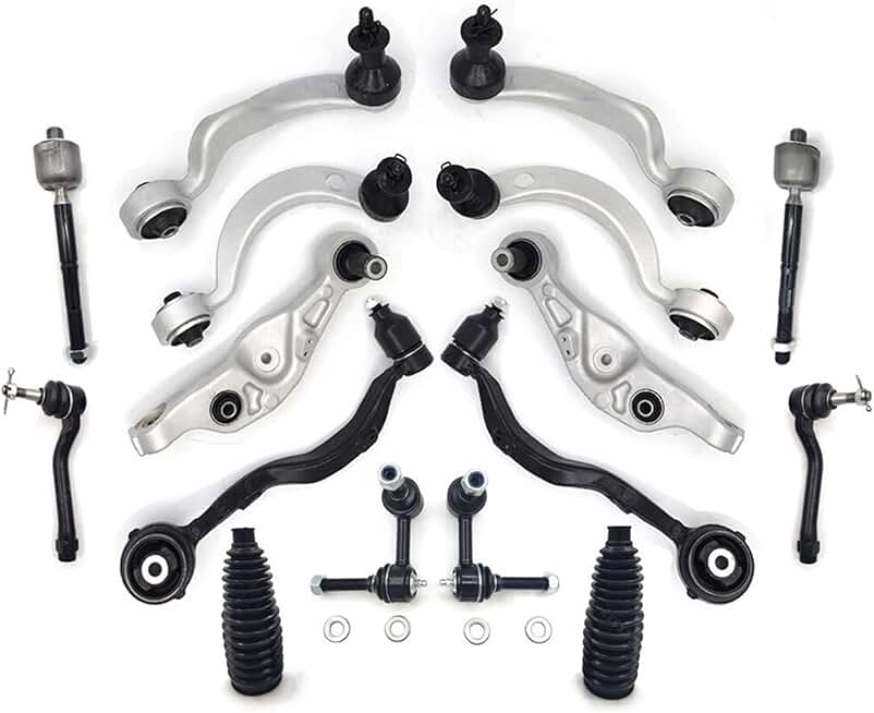 16pcs Front Lower Upper Control Arm Ball Joint Tie Rod Kit Compatible with Lexus LS460 RWD 2007 2008 2009 2010 2011 2012 2013-2017