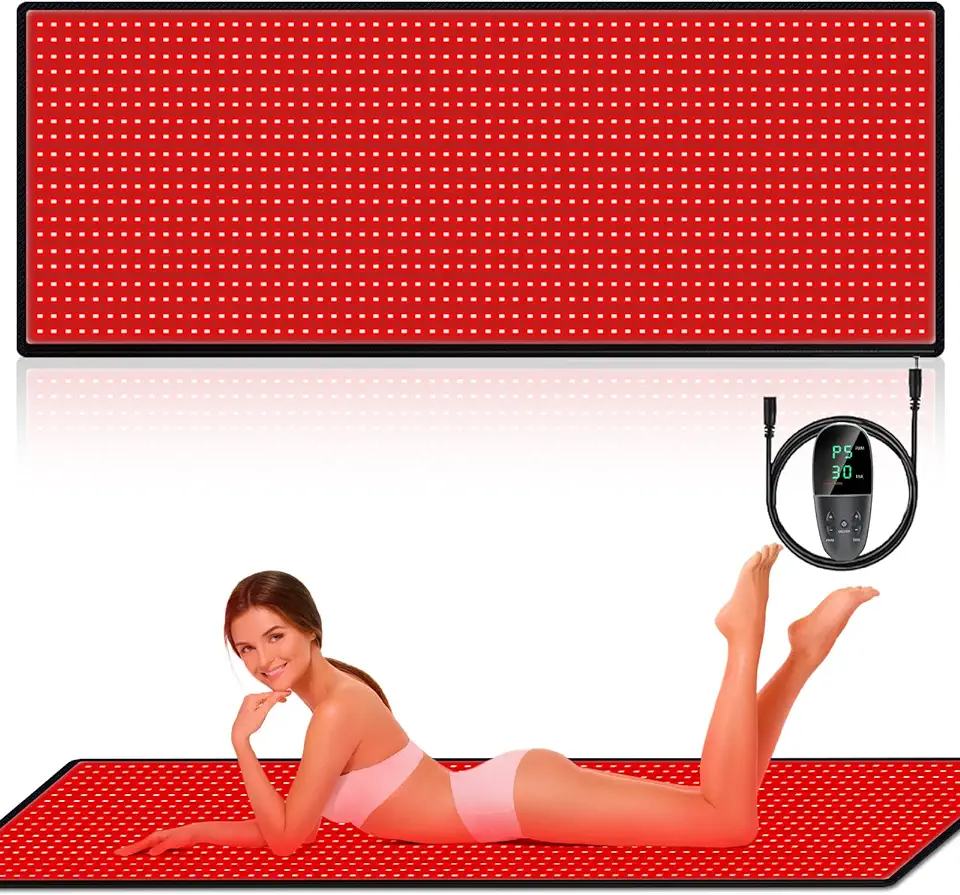 Red Light Therapy Infrared Pad: Pain Relief 1280 LEDs Large Mat for Full Body 660nm Red Light&850nm Infrared Therapy Heating Wrap Body 71 * 31 Inch Big Pads for Back Neck Knee Face Infared Panel Lamp