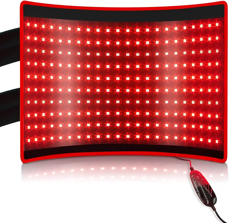 Bestqool Red Light Therapy for Body & Muscle Pain, 660nm Red Light & 850nm Infrared Light, Large Pads Belt Wearable Wrap, Infrared Therapy for Feet Knee Back Waist Pain.36W