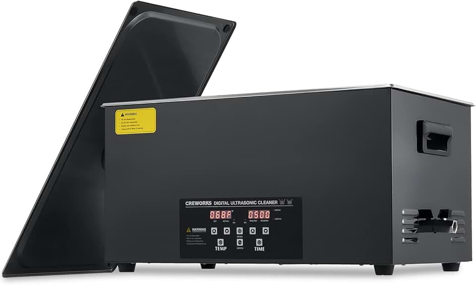 CREWORKS 22L Digital Ultrasonic Cleaning Machine with Degas and Gentle Mode, 480W Ultrasonic Cleaner Machine with Heater and Timer, 5.8 gal Ultrasound Cleaner for Retainer Watch Auto Tool Machine Part
