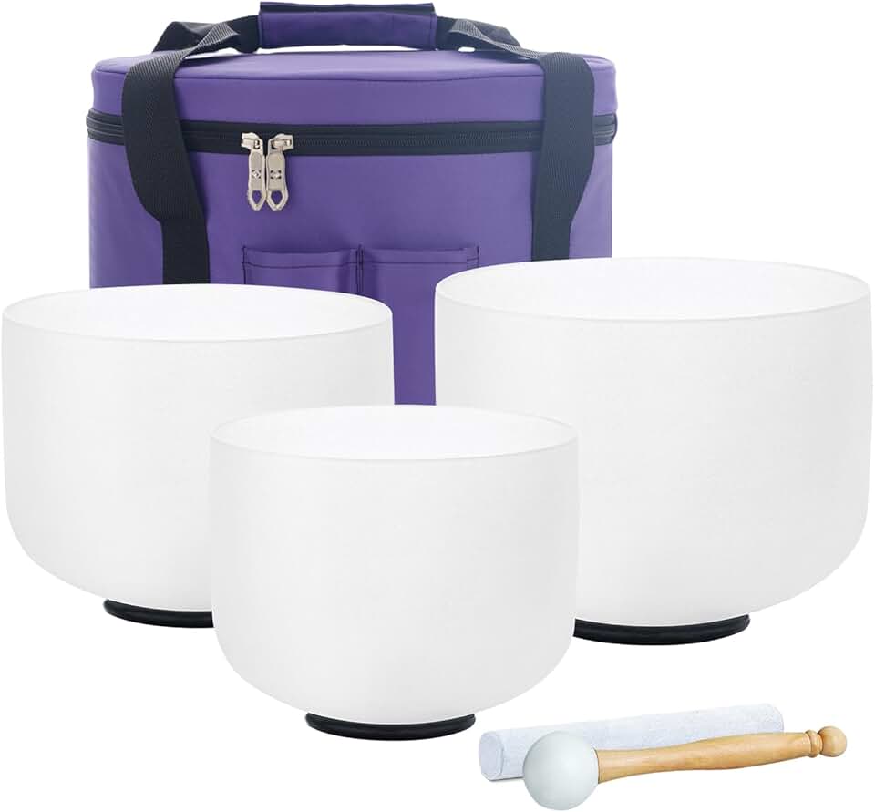 8-14 inch Set of 3 Singing Bowls 432HZ 8