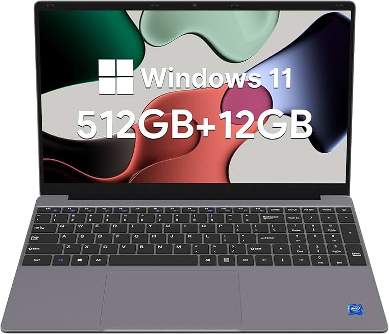 ApoloSign 12GB RAM, 512GB SSD Laptop, Expandable 1TB, with Intel N5095 High-Speed Performance Laptop Computer, and 15.6