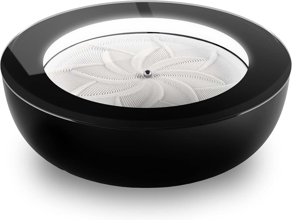 Homedics Drift Sandscape, Perpetual Motion Machine, Zen Garden, Meditation Accessories, Decorative Sandscape, Bluetooth, iOS, Android, by Homedics (21 Inch (Large), Black)