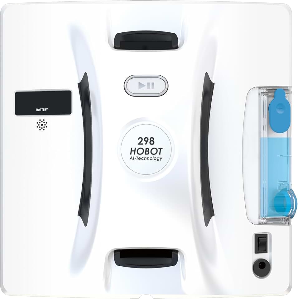 HOBOT-298 Window Cleaning Automatic Robot with Ultrasonic Water Spray, Intelligent Cleaning, AI Smart Route Plan, Replaceable Water Tank, and Control via Smartphone or Remote