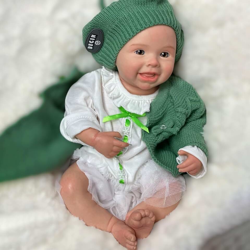 18 inch Full Solid Silicone Reborn Doll Girl Lifelike Newborn Baby Doll That Look Real Babies Eyes Open Hand Painted