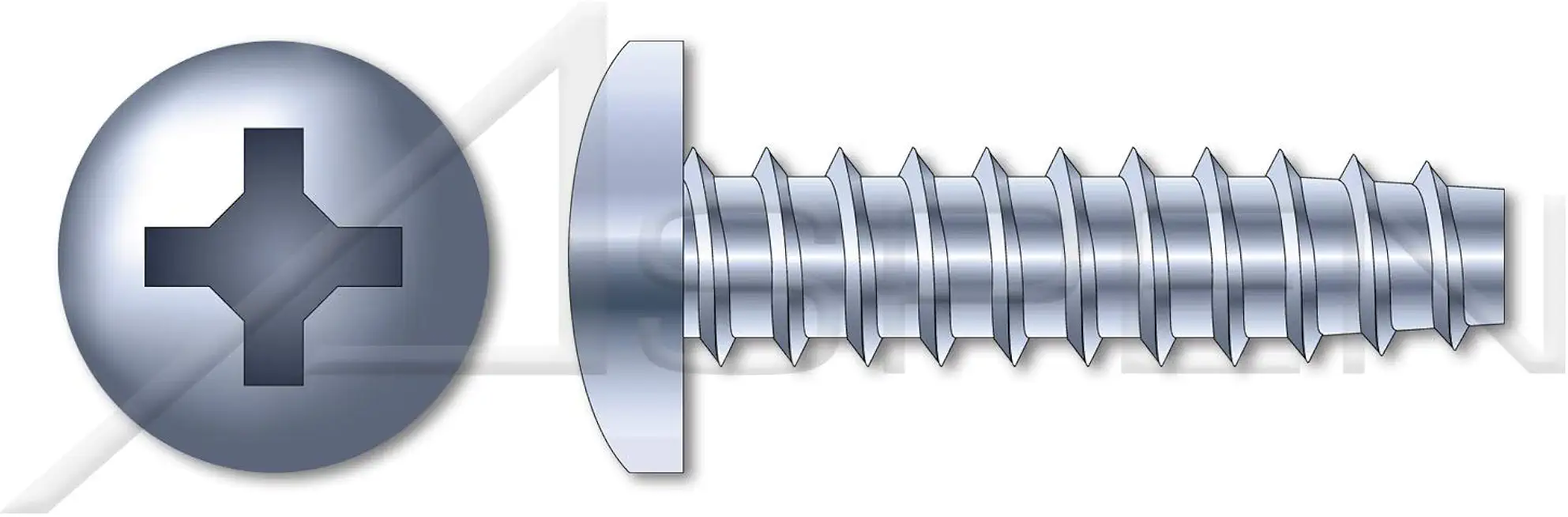 (2000 pcs) M2.5 X 8mm, Thread Rolling Screws for Plastics, Metric, Pan Phillips Drive, Steel, Zinc Plated