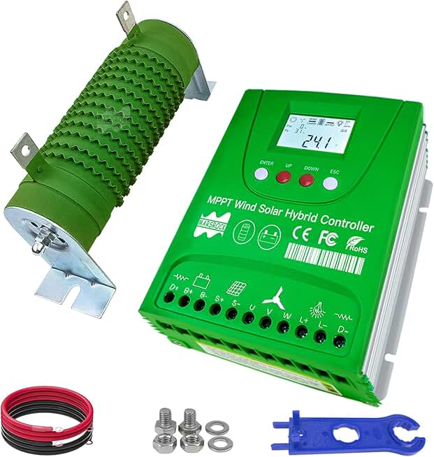 Mars Rock 2000W 24V/48V 0~1000W Wind 0~1000W Solar MPPT Wind Solar Hybrid Controller Pioneer Version Charge Lithium & Lead Acid Gel Battery