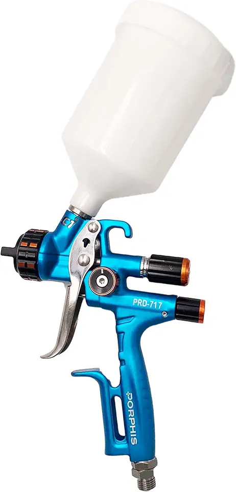 Paint Spray Gun PRD-717 VS Type with Split Nozzle 1.3mm Automotive Refinishing Spray Gun, Blue