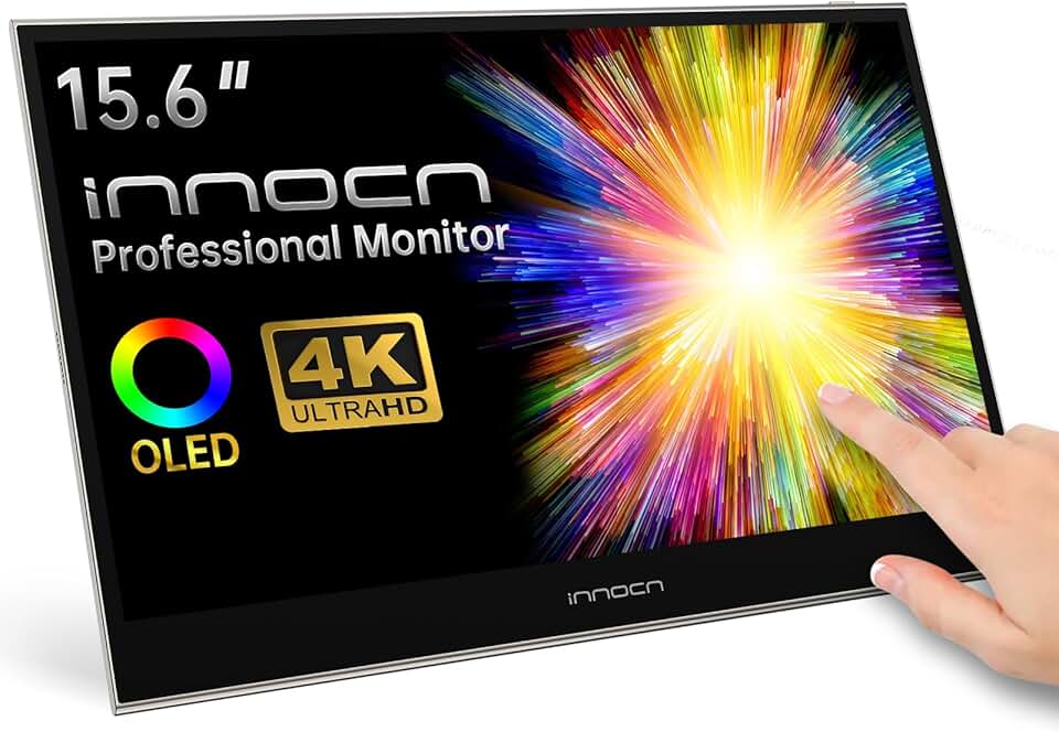 INNOCN 15.6 inch OLED 4K Portable Monitor USB Type C External Monitor for Laptop PC Mac Tablet PS4 Xbox Switch