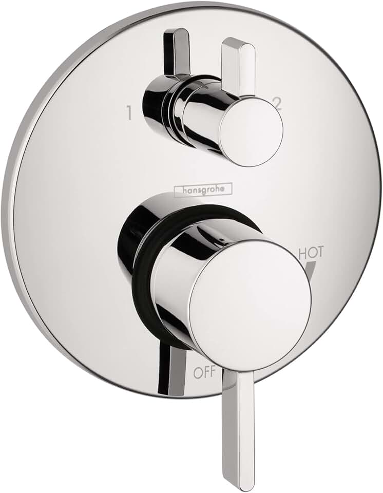 hansgrohe Ecostat Modern 2-Handle Pressure Balance Shower Valve Trim with Diverter in Matte White, 04447700