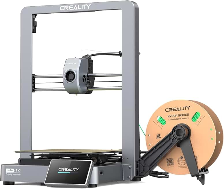 Creality Ender 3 V3 3D Printers, 600mm/s High Speed Printing Machine with Core XZ, Dual-Gear Direct Extruder, 60W 300℃ Hotend, Auto-Leveling DIY 3D Printer 8.66x8.66x9.84 inch