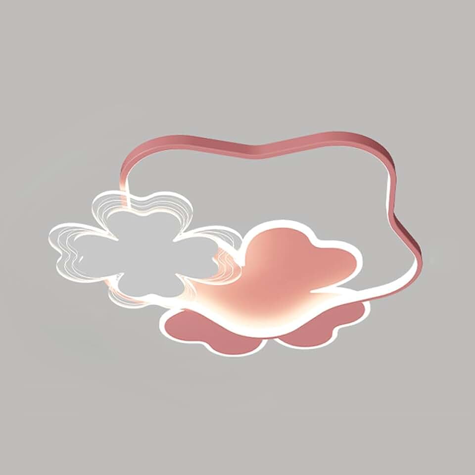 Pink Led Chandelier, Girl's Bedroom Ceiling Lighting Cartoon Flush Mounted Light Geometric Bedroom Decoration Lamp for Kid's Room Kindergarten Living Room Hotel/C