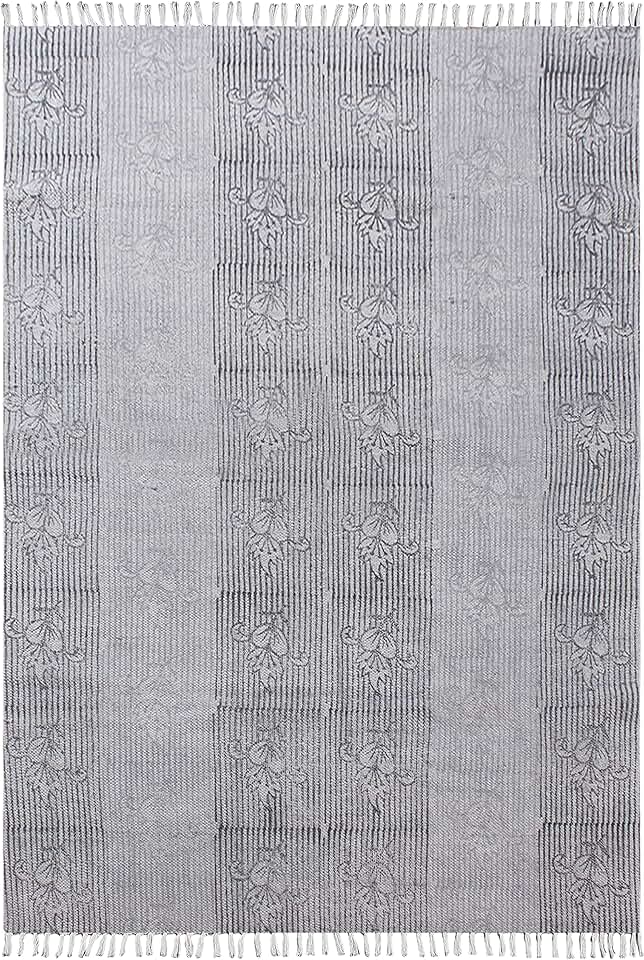6x12 Rug Runner - Kilim Rug 6x12 Area Rug Grey & Black Cotton Dhurrie Washable ...