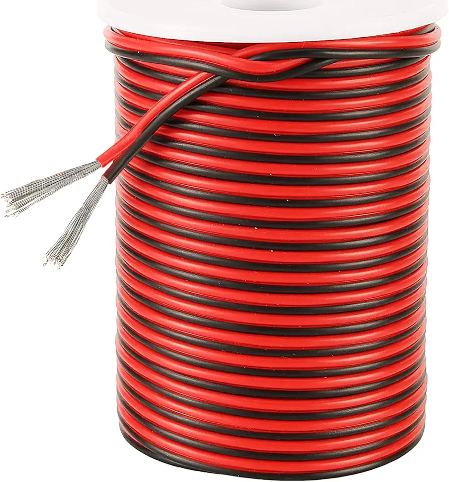 20 Gauge 2Pin Extension Wire, EvZ 20AWG 2 Conductor Parallel Electric Cable Cord for Led Strips Single Color 3528 5050, Red Black, 1*Roll, 1936ft/590M
