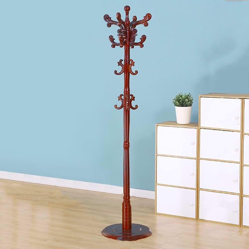 Rubber Solid Wooden Birch Wood Coat Rack Vertical Cloth Rack Free ...