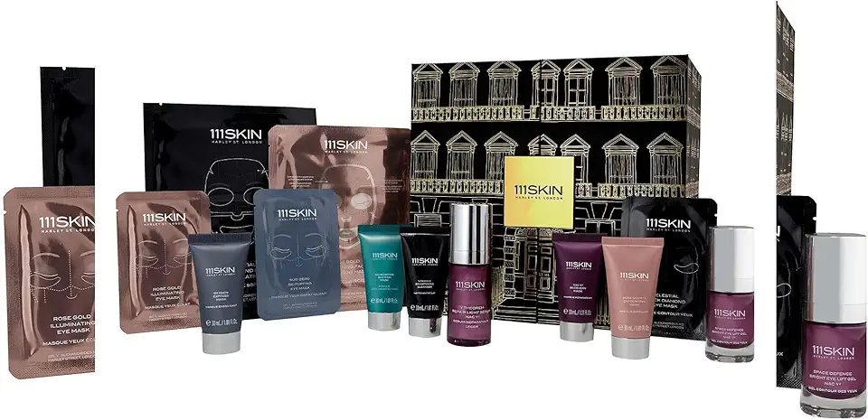 111SKIN 12 Days of 111SKIN, Advent Calendar Gift Set of 12 Luxury Products, Boost Radiance, Tighten & Plump Skin, Soften & Smooth Texture