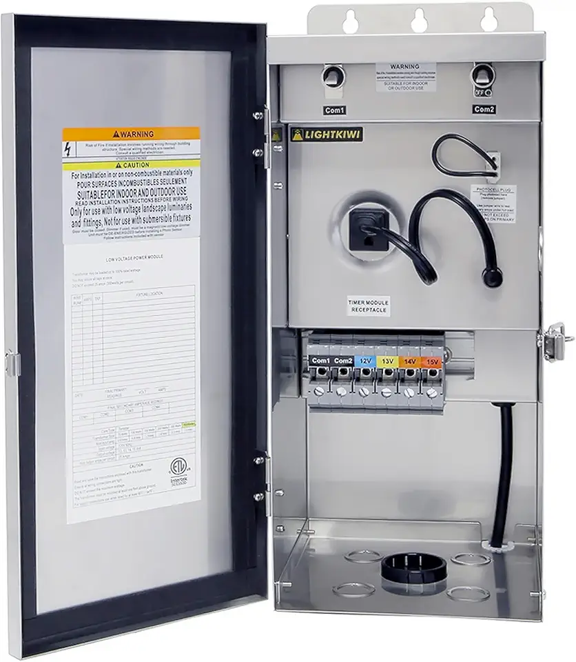 U8810 600 Watt 120V AC to (12V-13V-14V-15V AC) Multi-Tap Low Voltage Outdoor Landscape Lighting Transformer, Weatherproof for Pathway Lights, Spotlight and Pool/Spa Lightings - ETL Listed