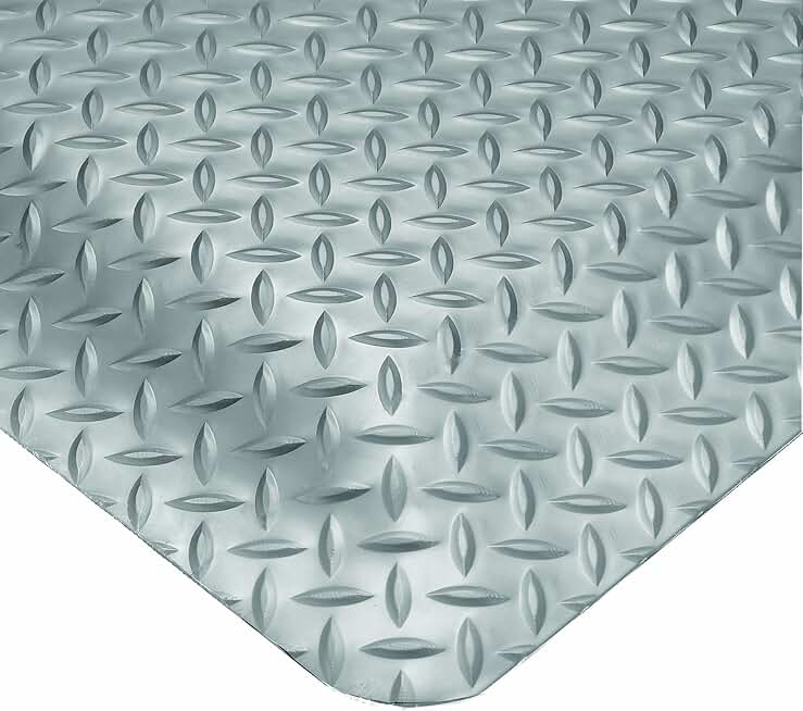 414.1516x3x10GY Diamond-Plate SpongeCote UltraSoft Mat, 3' Width x 10' Length x 15/16