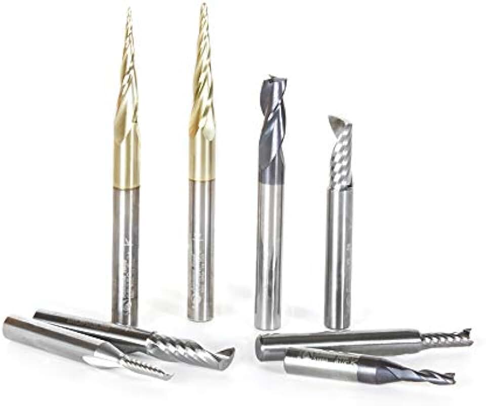 Amana Tool - AMS-135 8-PC Specialty Aluminum, Plastics & Stainless Steel Cutting CNC Route