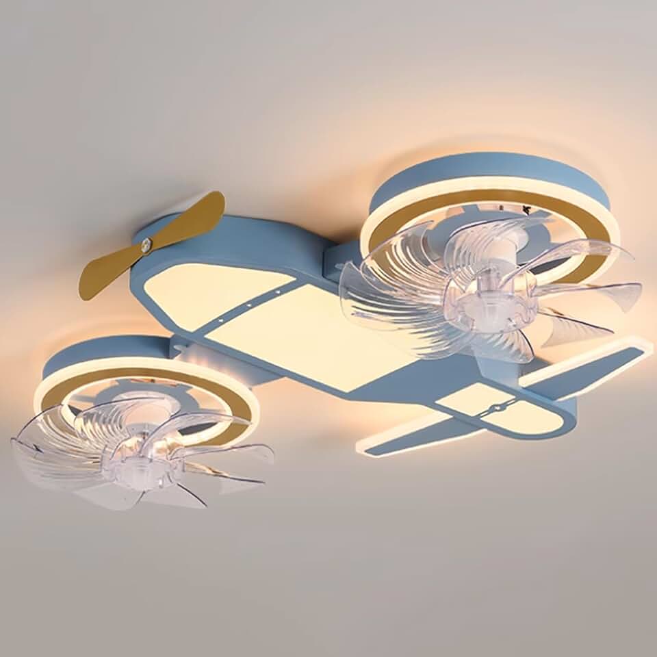 Ceiling Fans with Lights for Bedroom,Modern Creative Aircraft with Fan Light,Led 3000K-6000K Dimming Ceiling Fans with Lights and Remote for Boys and Girls Room Study Room