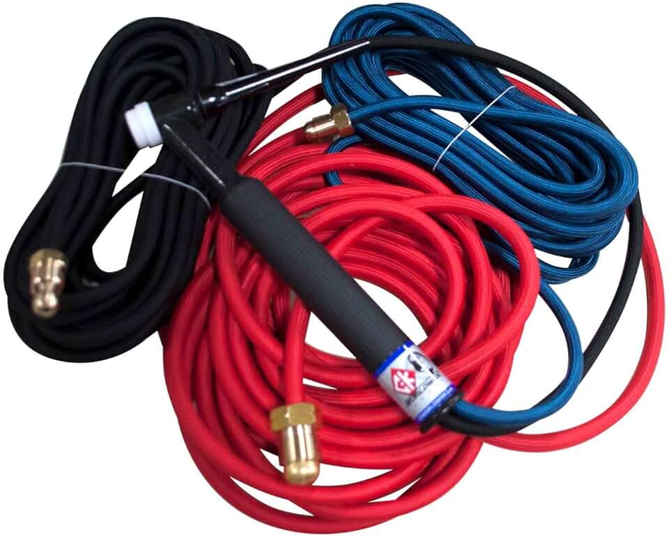 CK18 Water Cooled TIG Torch Kit, 350A, 25', 3-Pc, Super-Flex, CK18-25SF