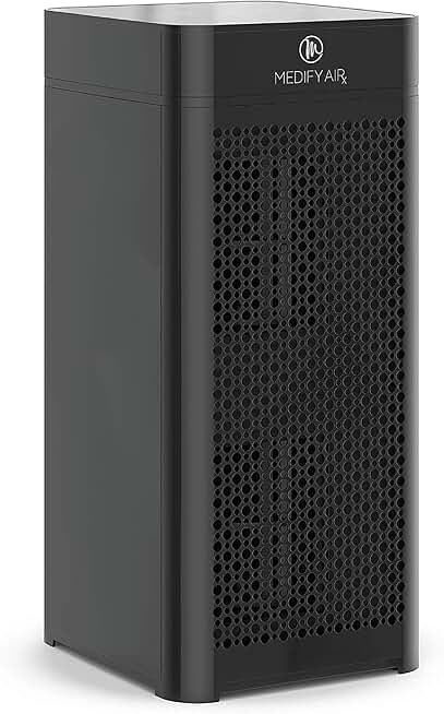 Medify MA-40 Air Purifier with True HEPA H13 Filter | 1,793 ft² Coverage in 1hr for Smoke, Wildfires, Odors, Pollen, Pets | Quiet 99.9% Removal to 0.1 Microns | Black, 1-Pack