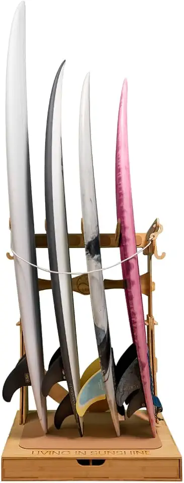 The Spirit Rack, Vertical Rack for Surfboards, Snowboards, Skis, Wakeboards - Up to 10 Feet Long Boards Storage & Display