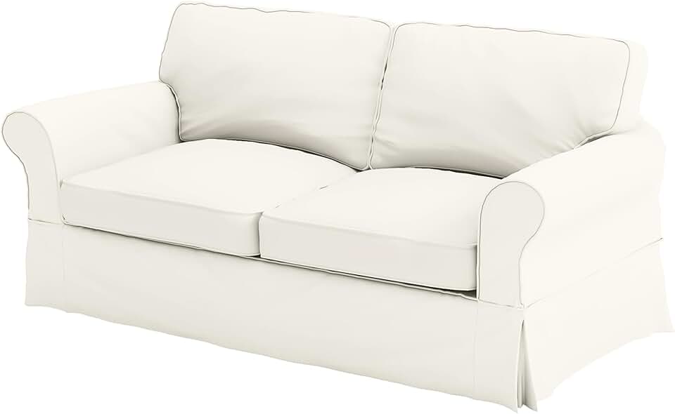 The Cotton Sofa Cover (Width: 81”~ 85”, Not 92” !) Fits Pottery Barn PB Comfort Roll ARM Sofa (Not Grand Sofa). A Durable Slipcover Replacement (Beige (Box Edge))