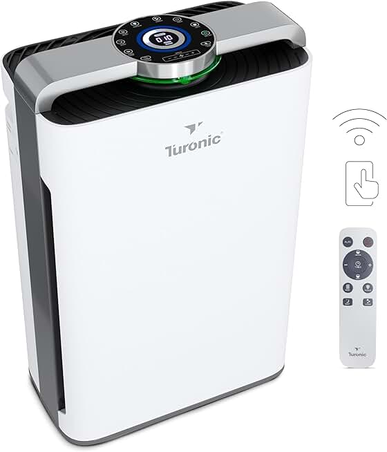 Turonic PH950 Air Purifier & Humidifier Combo, 8-Stage, H13 HEPA, UV Light, Ionizer, for Large Rooms up to 4200 Sq Ft, Smart Auto Mode, Wi-Fi Control