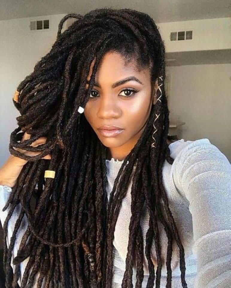 Loc Extension Human Hair 0.6cm Width 16 Inch 60 Strands Natural Black Full Handmade Permanent Locs Can Be Dyed and Bleached for Women Men Kids Dreadlock Extensions Real Human Hair
