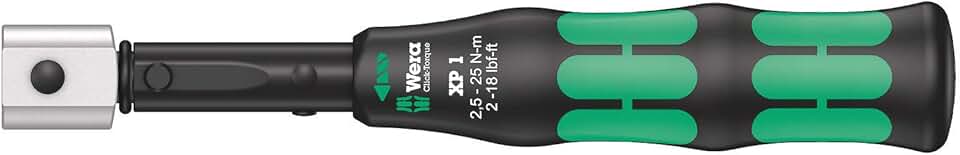 WERA 05075670001 Click-Torque XP 1 pre-Set Adjustable Torque Wrench for Insert Tools, 2.5-25 Nm, 2.5 Nm, 9x12 x 2.5 Nm x 2.5-25 Nm