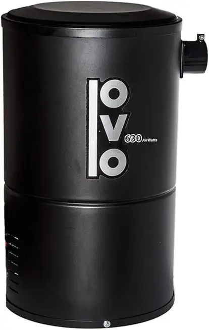 OVO, Black Compact and Powerful Central Vacuum System, Condo Vac, 630 Air Watts, Use with Disposable Bags, 18L or 4.75Gal