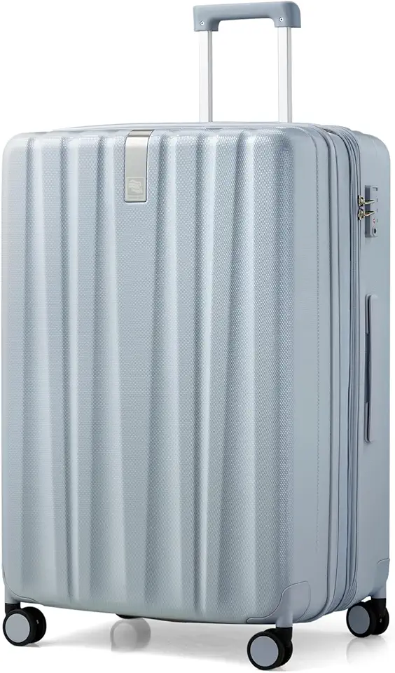 Hanke 29 Inch Expandable Checked Luggage Lightweight PC Hard Shell Luggage Suitcases with Wheels Tsa Luggage Rolling Large Suitcase Travel Luggage Bag for Study Abroad.(Gray)
