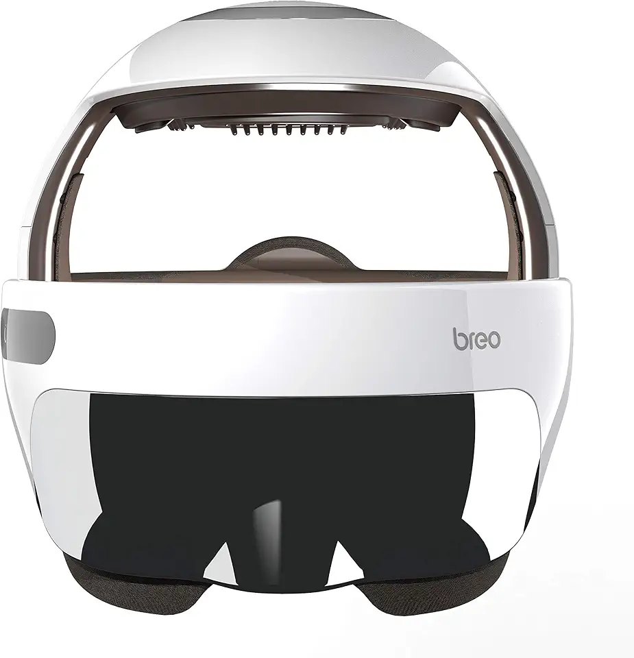 Breo iDream5s Electric Head Massager, Eye & Neck Massage Helmet with Heat, Kneading, Pressure, APP Control Scratcher for Relax