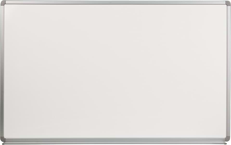 Flash Furniture Cardim 5' W x 3' H Porcelain Magnetic Marker Board, White