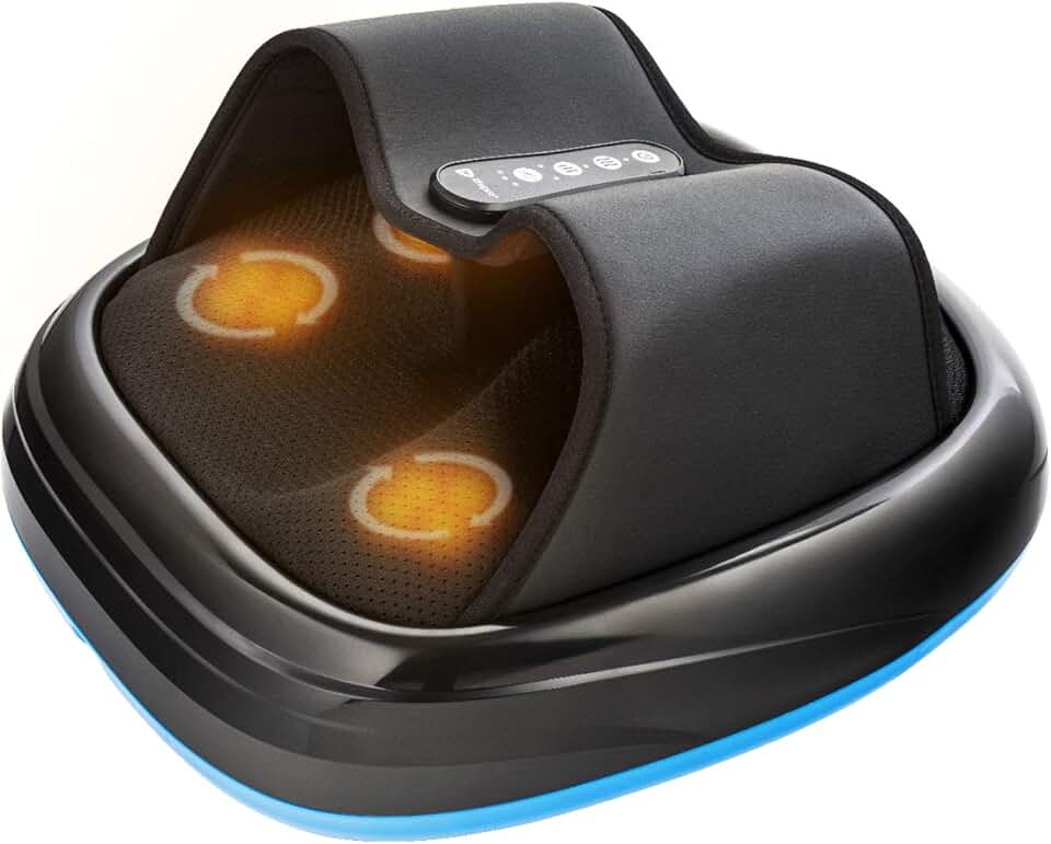 LifePro Shiatsu Foot Massager with Heat for Pain Relief, Circulation, Plantar Fasciitis, Diabetic Neuropathy - Portable Compression Acupressure Massage Therapy Machine for Women, Men, Seniors