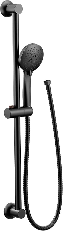 Moen Showering Matte Black Eco-Performance 5-Function Handheld Shower with 30-Inch Slide Bar and 69-Inch Hose, 3558EPBL