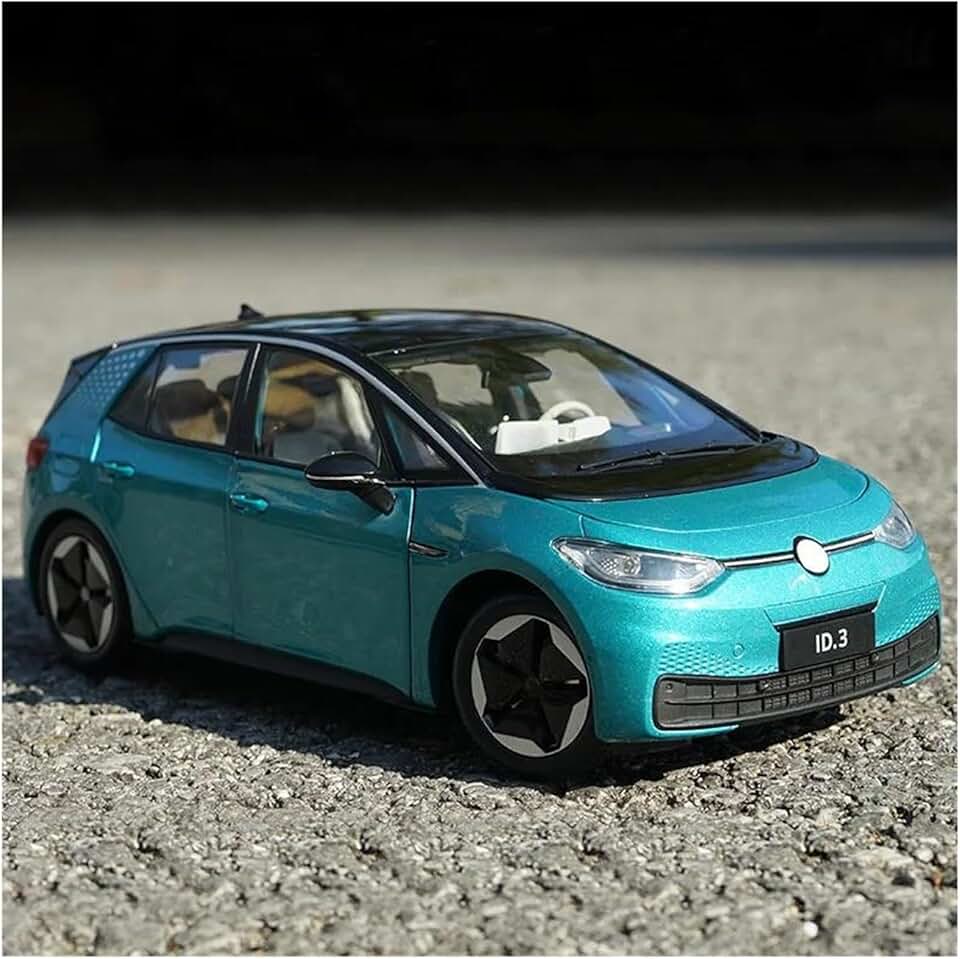 Scale Model Cars 1:18 Die-cast Car Model for ID.3 SUV ID3 Alloy Simulation Car Vehicle Ornament Display Toy Car Model(Green)