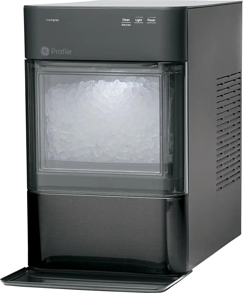 GE Profile Opal 2.0, Chewable Crunchable Countertop Nugget Ice Maker, Scoop included, 38 lbs in 24 hours, Pellet Ice Machine with WiFi & Smart Connected, Black Stainless Steel