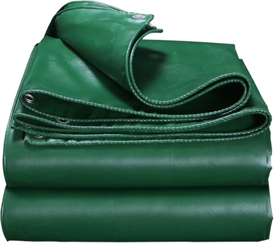 Waterproof Tarpaulin PVC Heavy Duty Tarp 450g/m² 0.4mm Thick Cover Sheet Outdoor Caravan Camping Plants Greenhouse Canopy Tent with Reinforced Grommets (Size:4x6m)