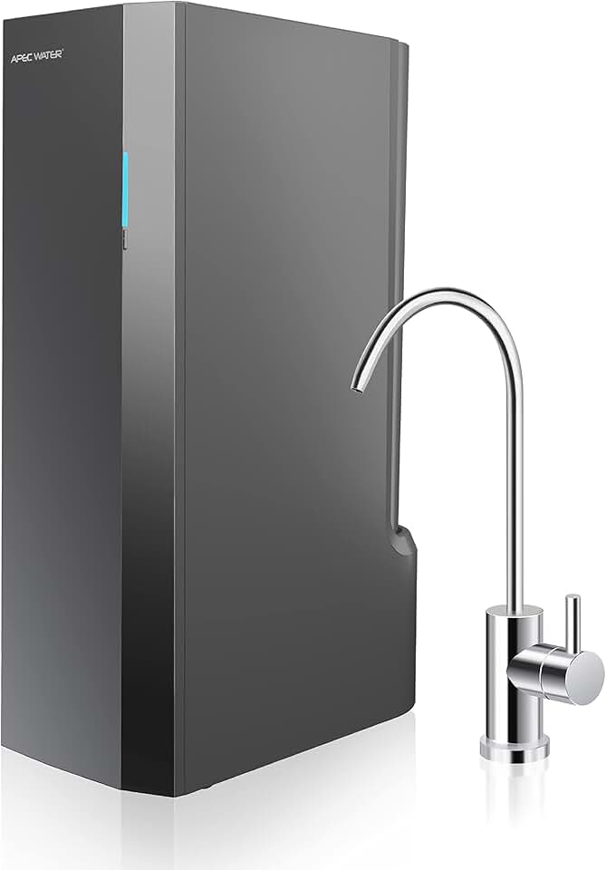 APEC Tankless RO Water Filter System ROTL-AIO - Four-in-One Premium Reverse Osmosis Water Filtration, 2:1 Pure to Drain, Filters Fluoride, Heavy Metals, 1K+ Impurities, Easy DIY Install & Care