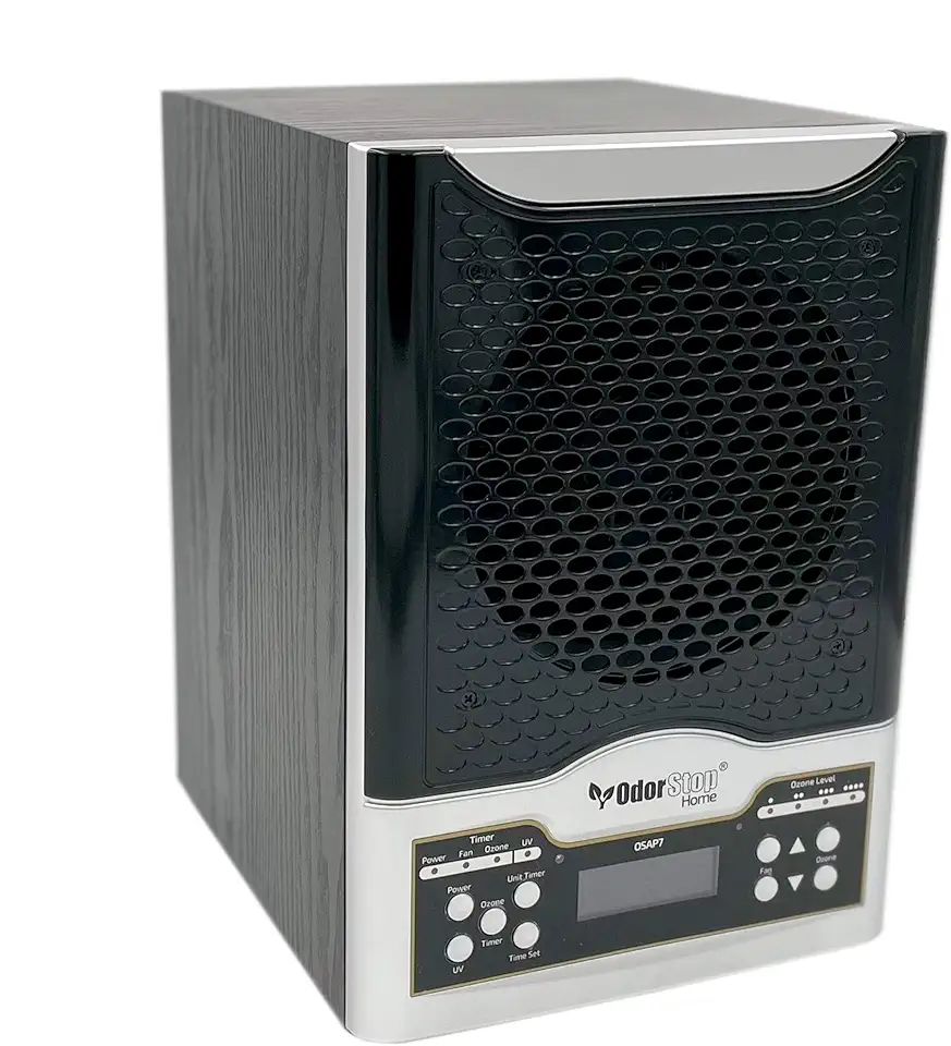 OdorStop OSAP7-7-in-1 HEPA Air Purifier/Ozone Generator with UV, Active Carbon, TiO2, Ionizer, 3 Ozone Plates and Remote Control