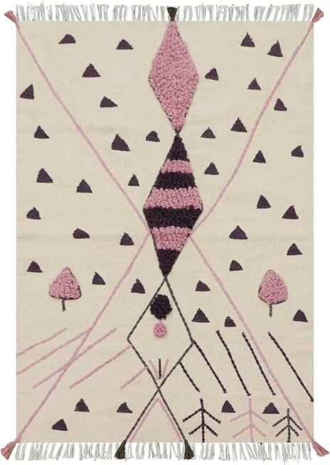 Kilim Rug 5x8 Area Rugs for Indoor Outdoor Use Beige Multicolor Cotton Rug Embroidery Washable Dhurrie Flatweave Rugs for Bedroom Rug Bathroom Kitchen Laundry Room