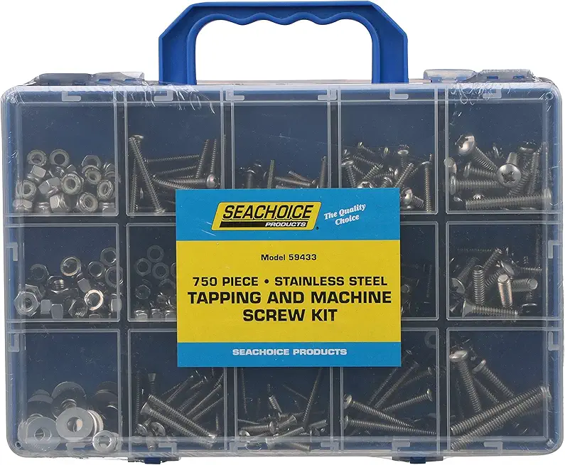 Seachoice Stainless Steel Tapping and Machine Screw Kit, 750 Piece