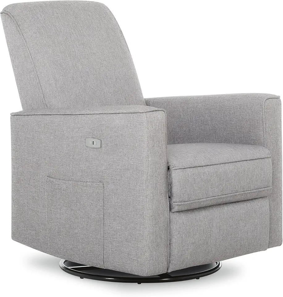 Evolur Harlow Deluxe Upholstered Plush Seating Glide Rocker, Swivel ...