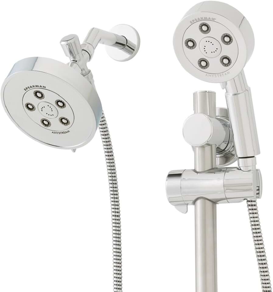 Speakman VS-123010 Neo Anystream Shower Combination with Slide Bar, 2.0 GPM, Polished Chrome