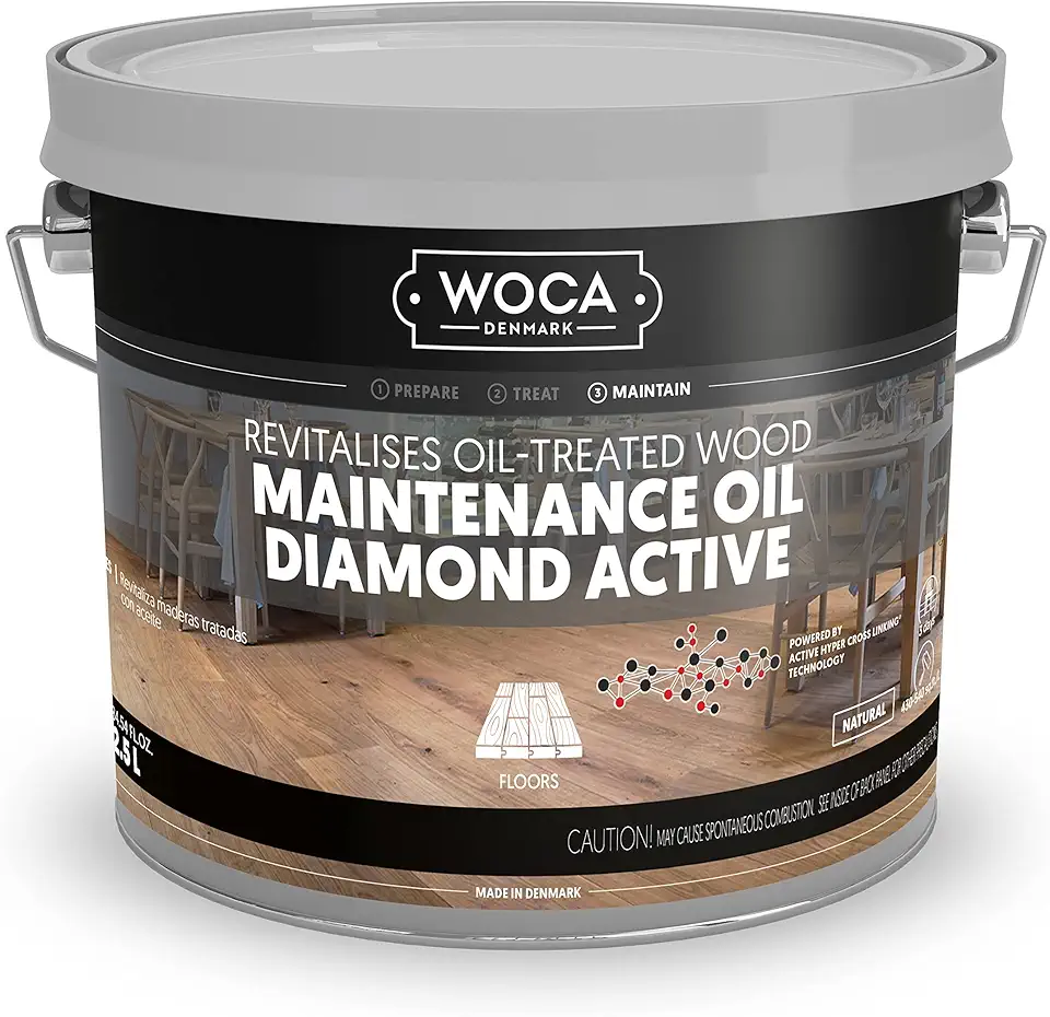 WOCA Denmark Maintenance Oil Diamond Active Oil Floor Refinishing Oil - 2.5L - Natural